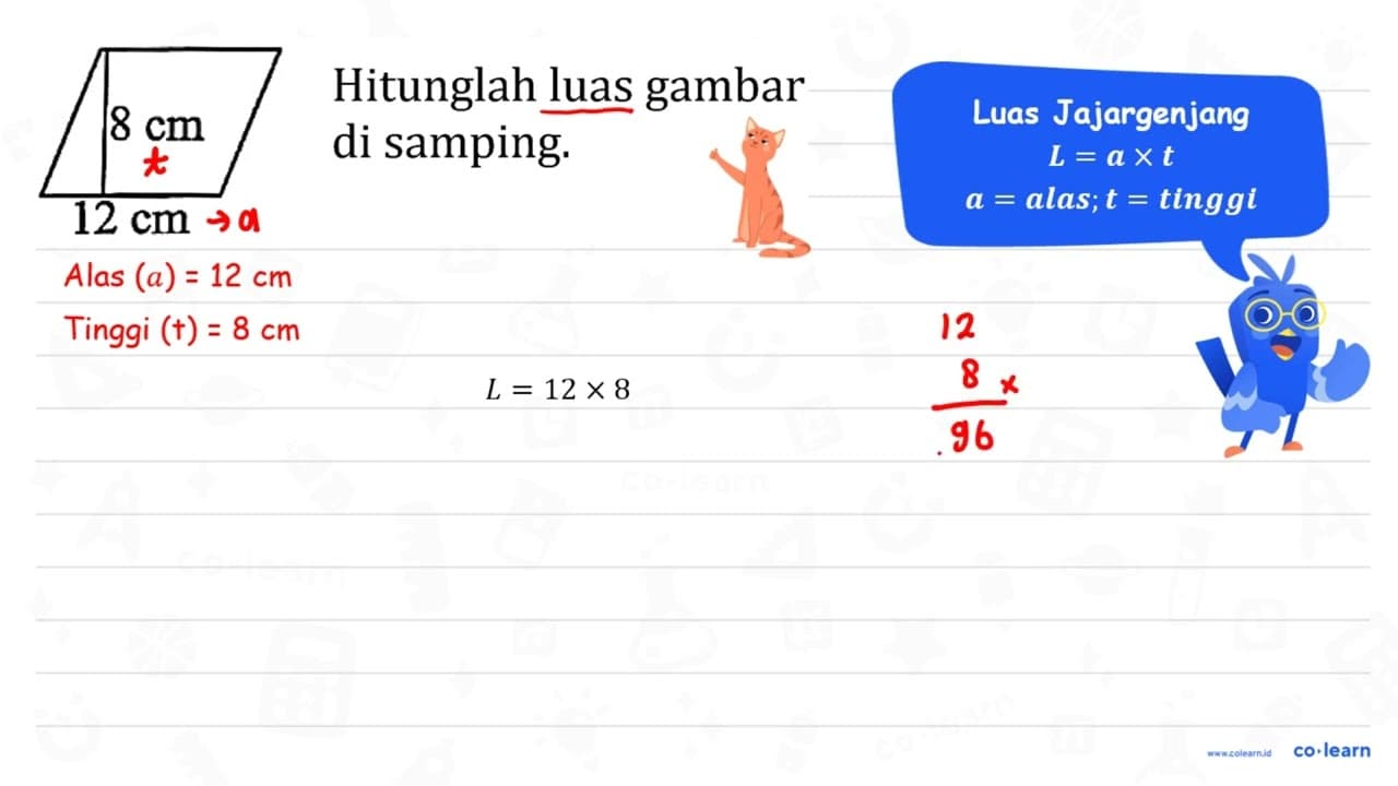 8 cm Hitunglah luas gambar di samping.