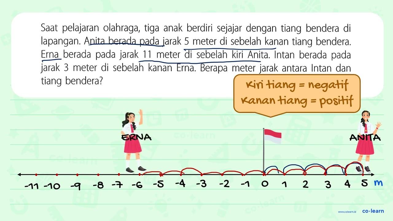 Saat pelajaran olahraga, tiga anak berdiri sejajar dengan