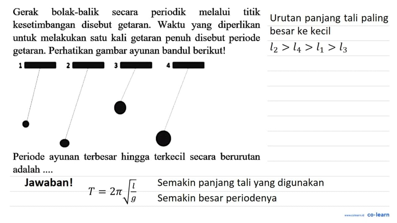 Gerak bolak-balik secara periodik melalui titik