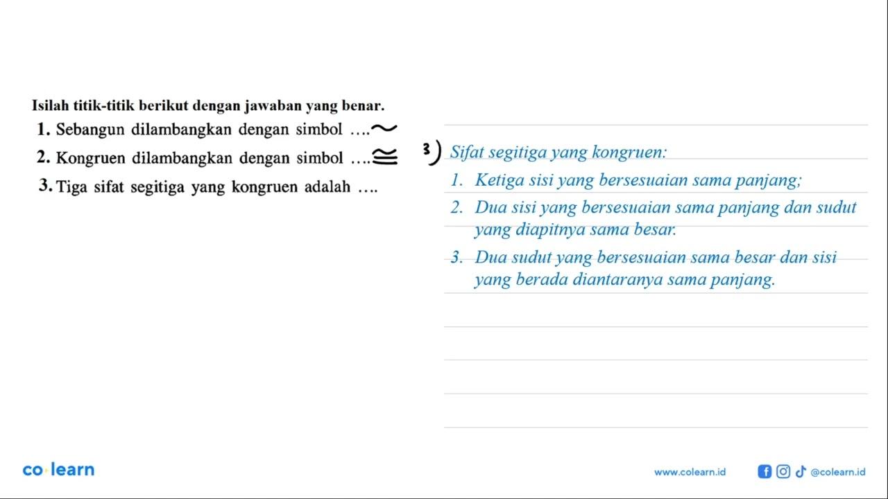 Isilah titik-titik berikut dengan jawaban yang benar.1.