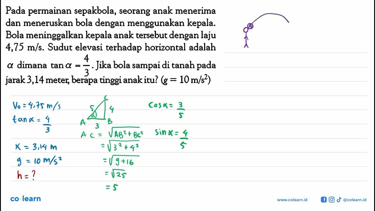 Pada permainan sepakbola, seorang anak menerima dan