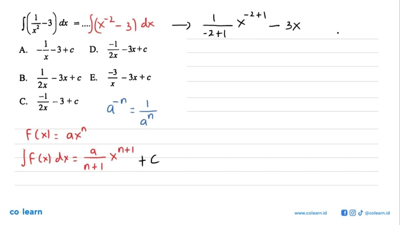 integral (1/x^2-3) dx=...