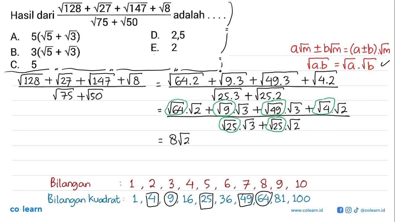 Hasil dari adalah