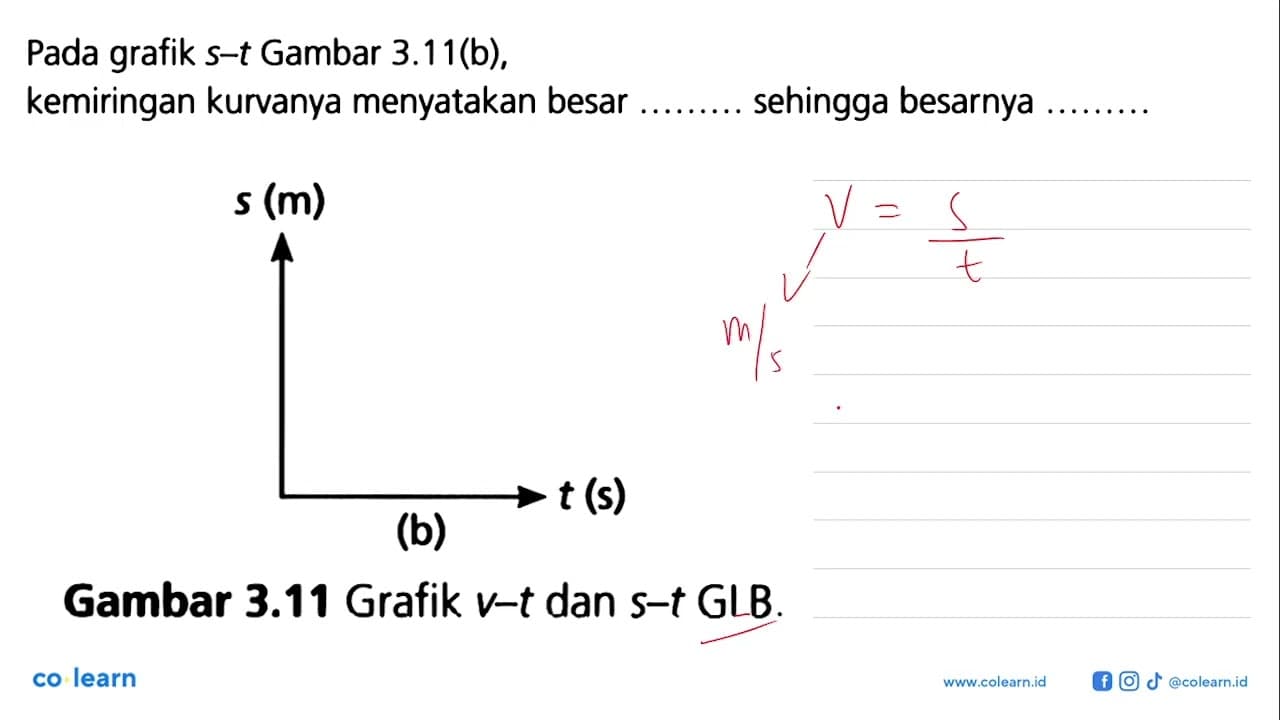 s(m) (b) t(s) Gambar 3.11 Grafik v-t dan s-t GI B