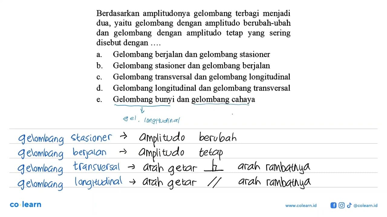 Berdasarkan amplitudonya gelombang terbagi menjadi dua,