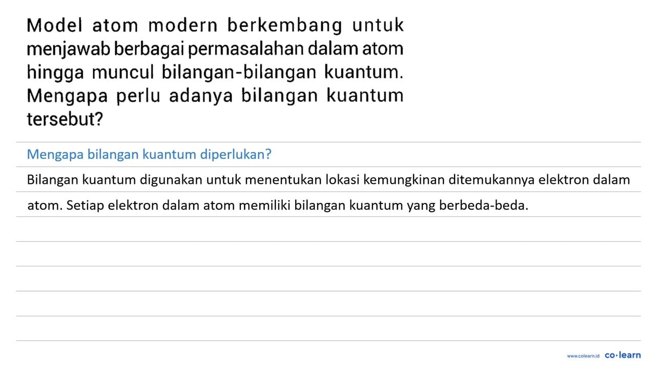 Model atom modern berkembang untuk menjawab berbagai