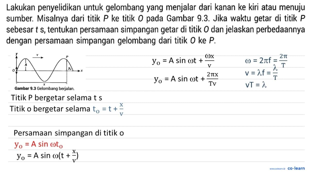 Lakukan penyelidikan untuk gelombang yang menjalar dari