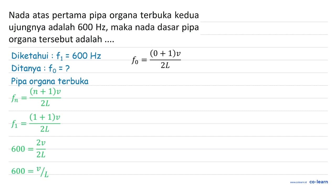 Nada atas pertama pipa organa terbuka kedua ujungnya adalah