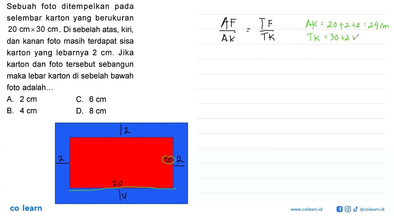 Sebuah foto ditempelkan pada selembar karton yang berukuran