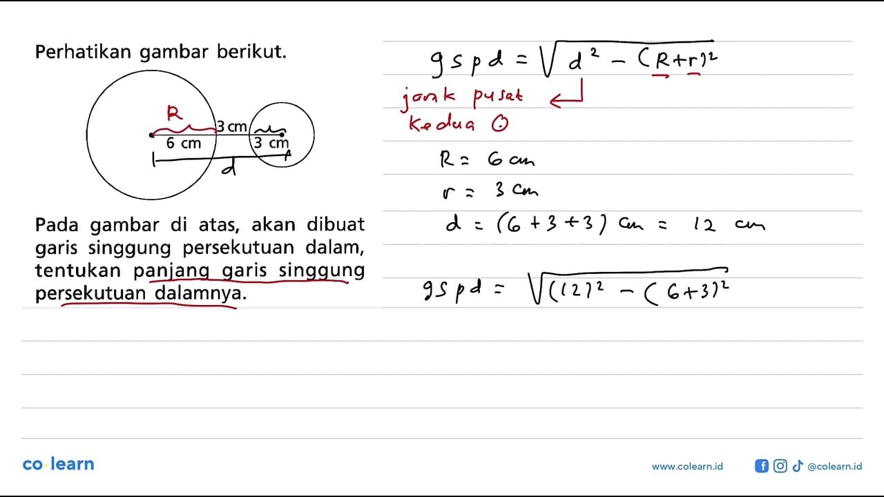 Perhatikan gambar berikut. 3 cm 6 cm 3 cmPada gambar di