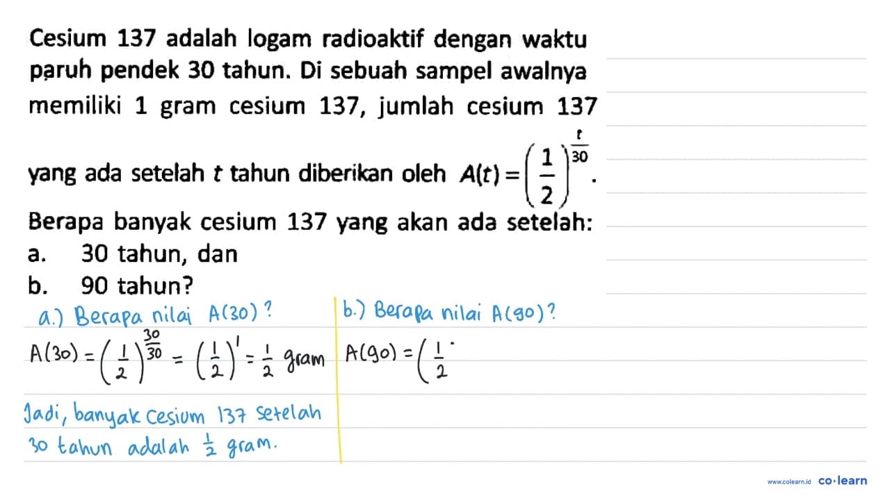 Cesium 137 adalah logam radioaktif dengan waktu paruh