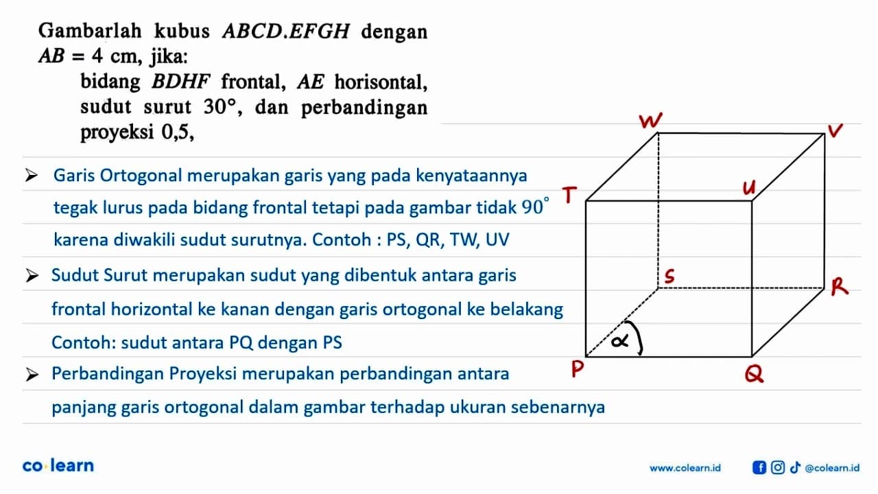 Gambarlah kubus ABCD.EFGH dengan AB=4 cm, jika bidang BDHF