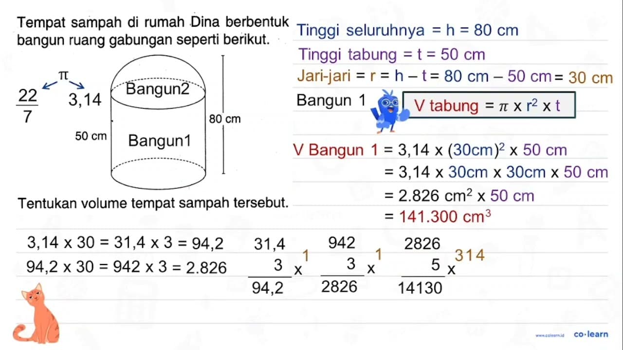 Tempat sampah di rumah Dina berbentuk bangun ruang gabungan