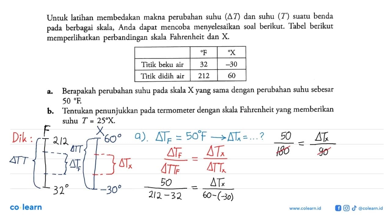 Untuk latihan membedakan makna perubahan suhu (delta T) dan