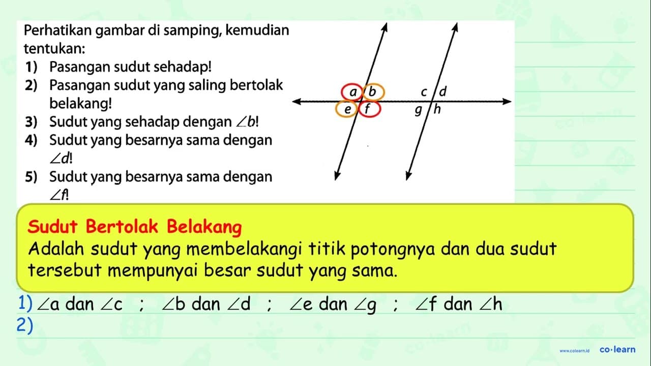 Perhatikan gambar di samping, kemudian tentukan: 1)