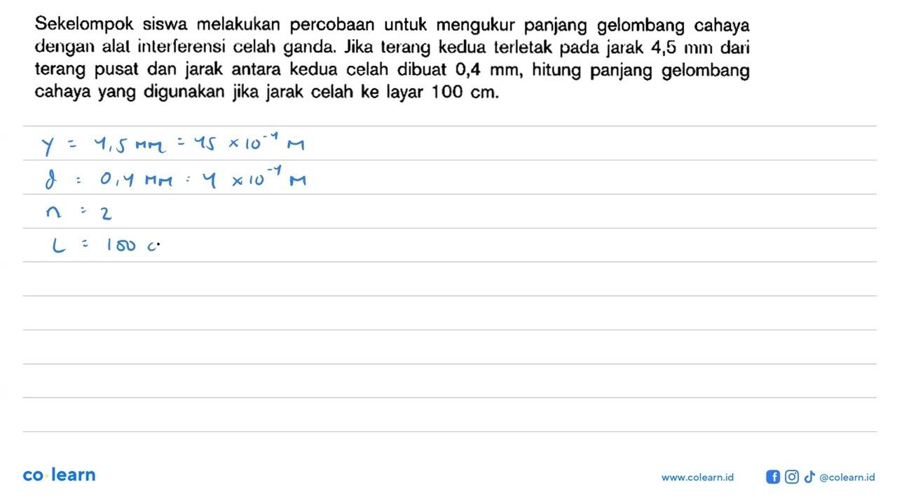 Sekelompok siswa melakukan percobaan untuk mengukur panjang