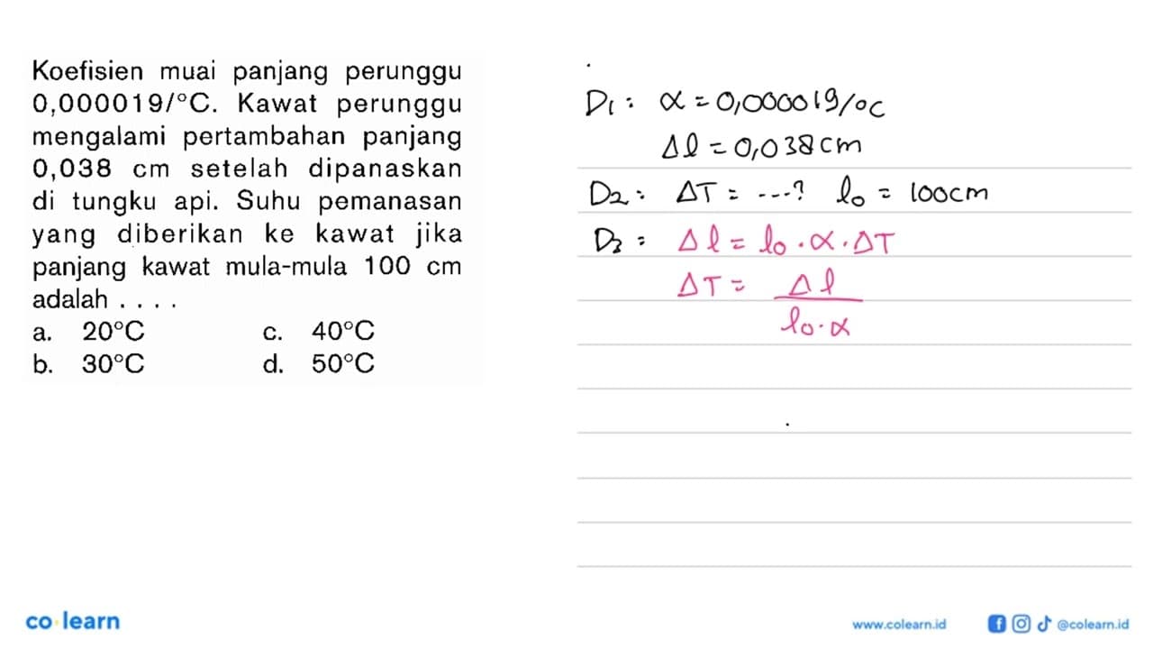 Koefisien muai panjang perunggu 0,000019/C. Kawat perunggu