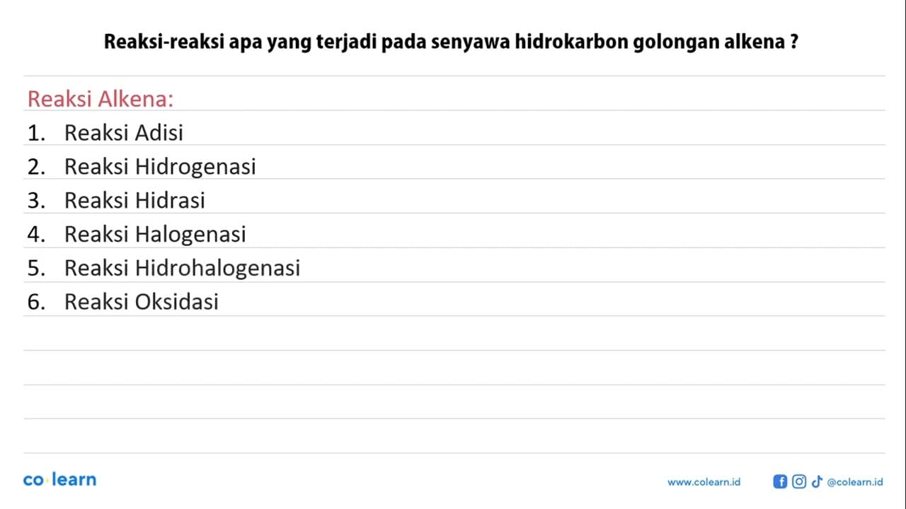 Reaksi-reaksi apa yang terjadi pada senyawa hidrokarbon