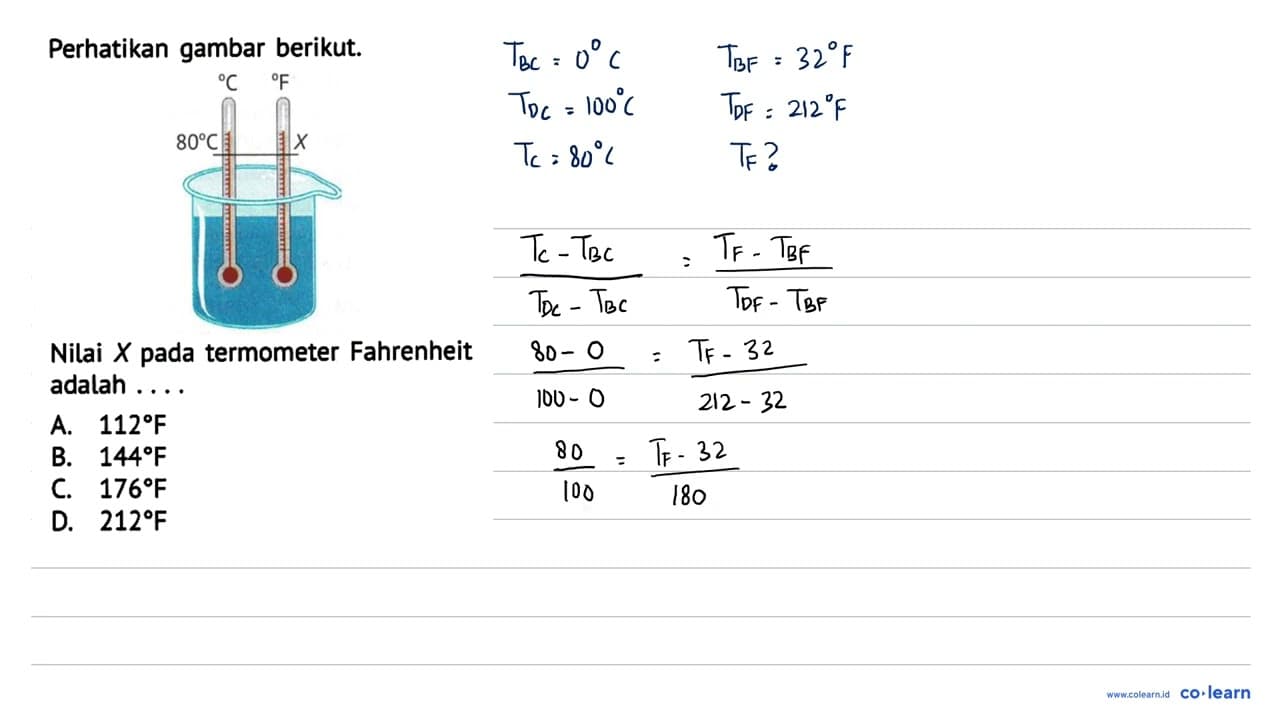 Perhatikan gambar berikut. Nilai X pada termometer