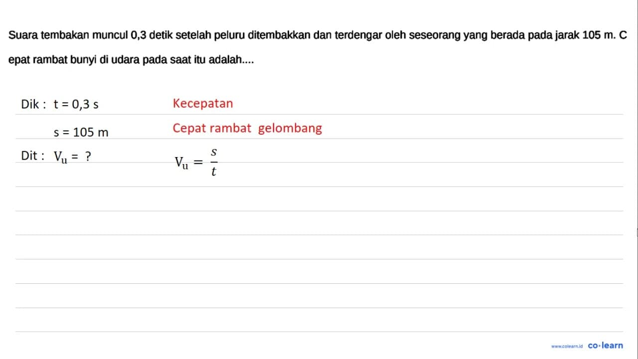 Suara tembakan muncul 0,3 detik setelah peluru ditembakkan