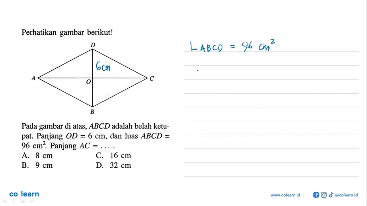 Perikan gambar berikutPada gambar di atas, ABCD adalah