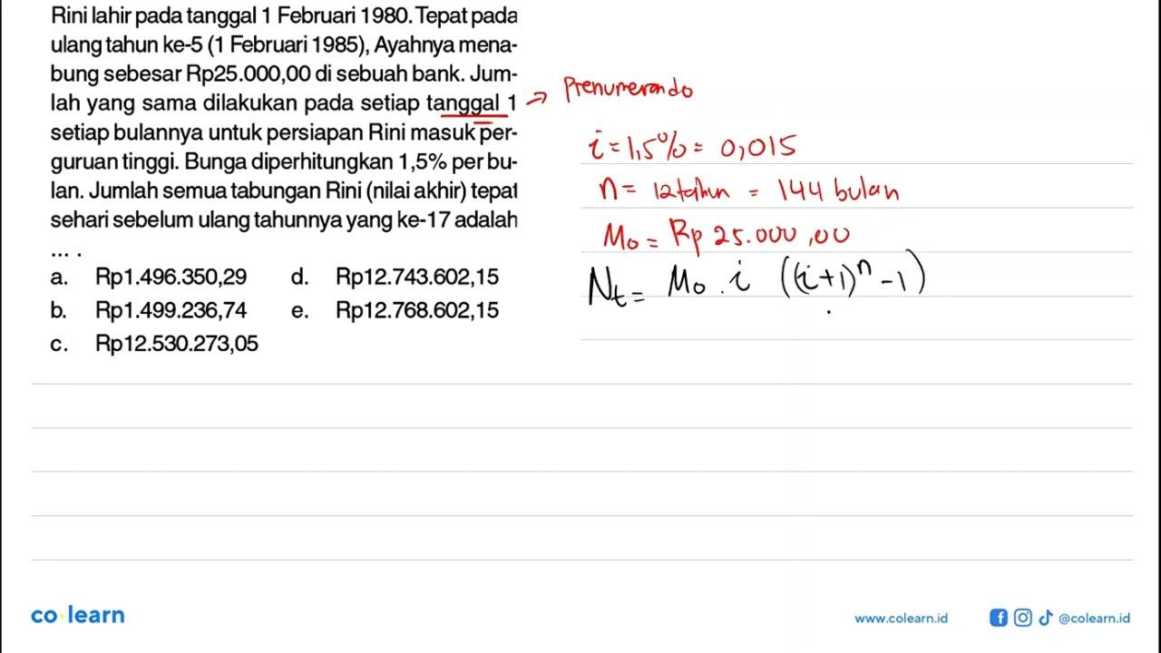 Rini lahir pada tanggal 1 Februari 1980. Tepat pada ulang