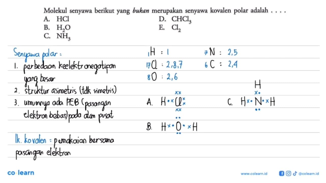 Molekul senyawa berikut yang bukan merupakan senyawa