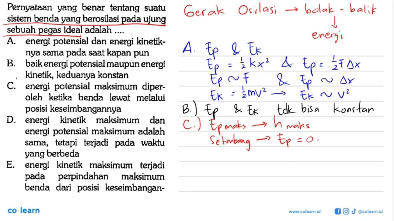 Pernyataan yang benar tentang suatu sistem benda yang