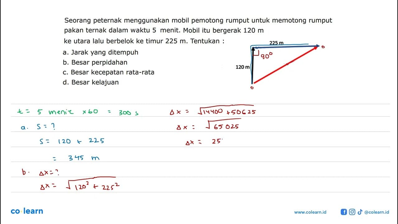 Seorang peternak menggunakan mobil pemotong rumput untuk