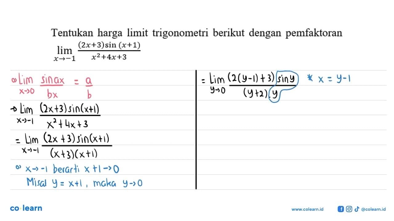 Tentukan harga limit trigonometri berikut dengan