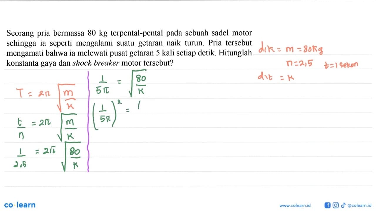 Seorang pria bermassa 80 kg terpental-pental pada sebuah