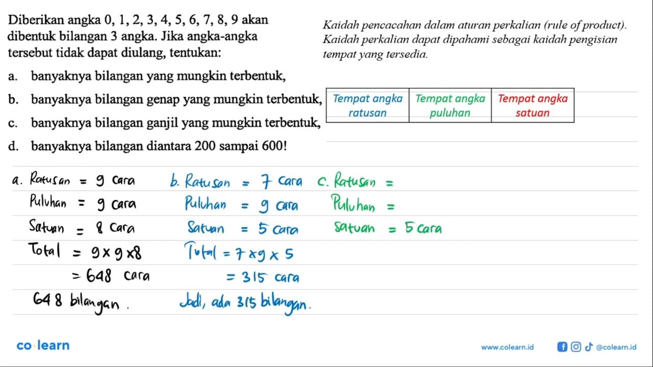 Diberikan angka 0,1,2,3,4,5,6,7,8,9 akan dibentuk bilangan