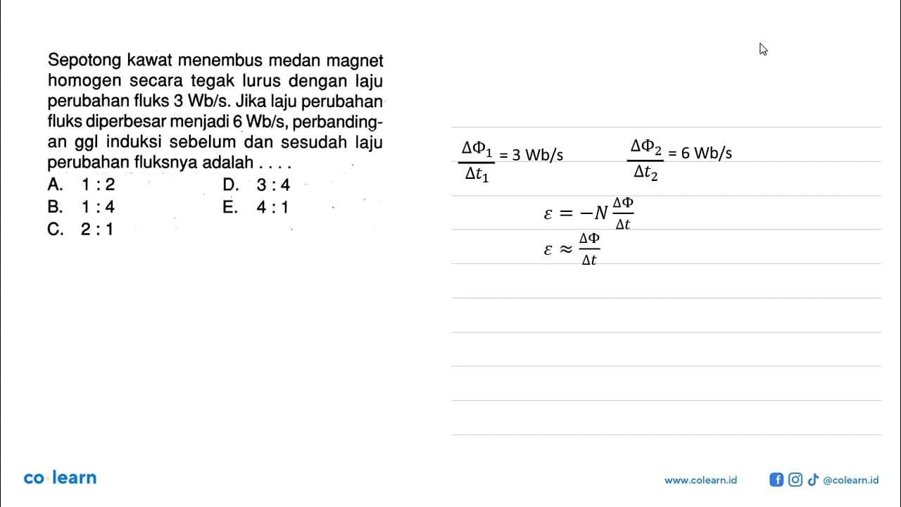 Sepotong kawat menembus medan magnet homogen secara tegak