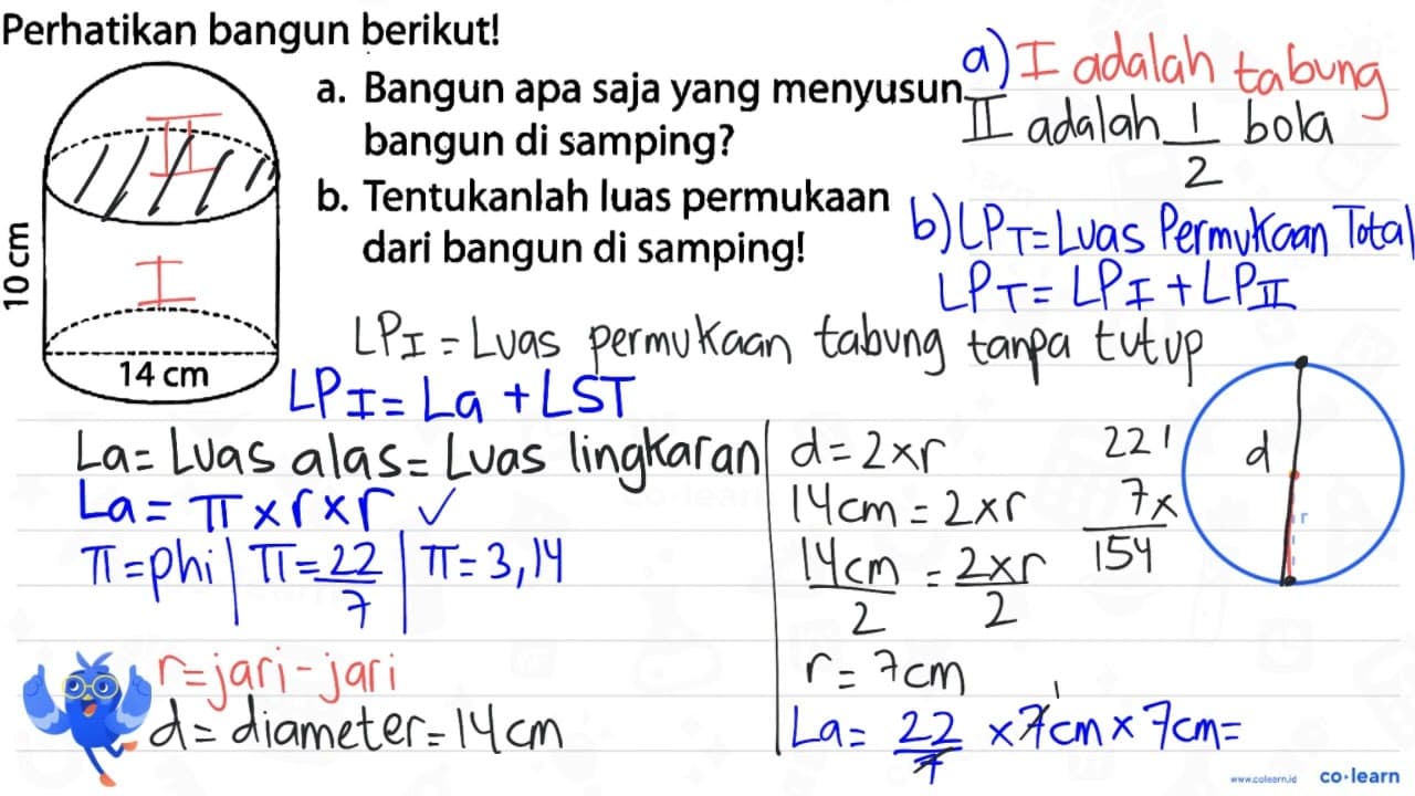 Perhatikan bangun berikut! a. Bangun apa saja yang menyusun