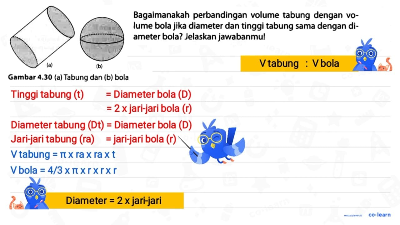 Bagaimanakah perbandingan volume tabung dengan volume bola