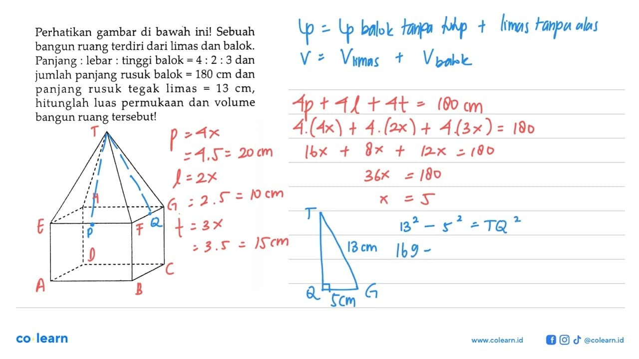 Perhatikan gambar di bawah ini! Sebuah bangun ruang terdiri