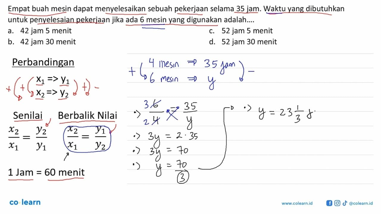 Empat buah mesin dapat menyelesaikan sebuah pekerjaan