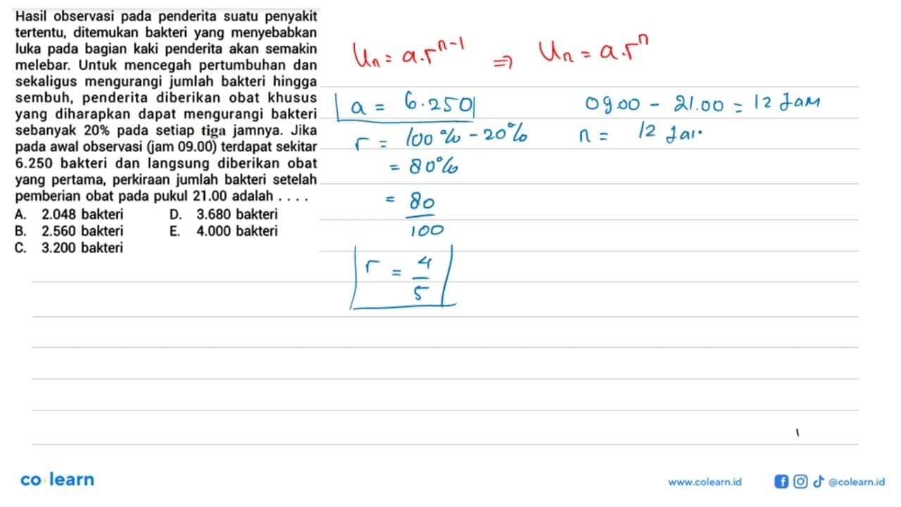 Hasil observasi pada penderita suatu penyakit tertentu,