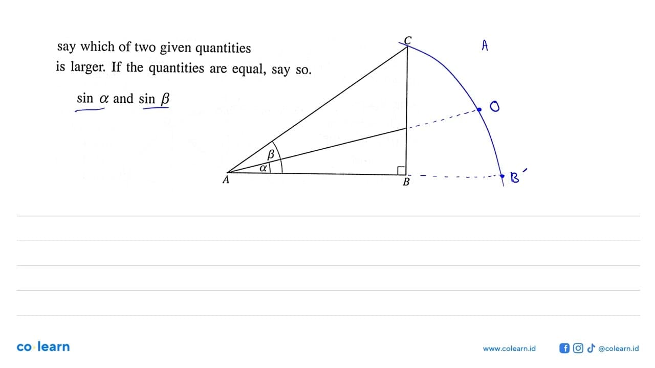 say which of two given quantities is larger. If the