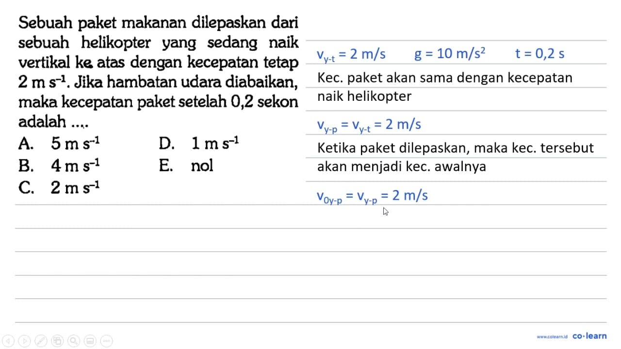 Sebuah paket makanan dilepaskan dari sebuah helikopter yang