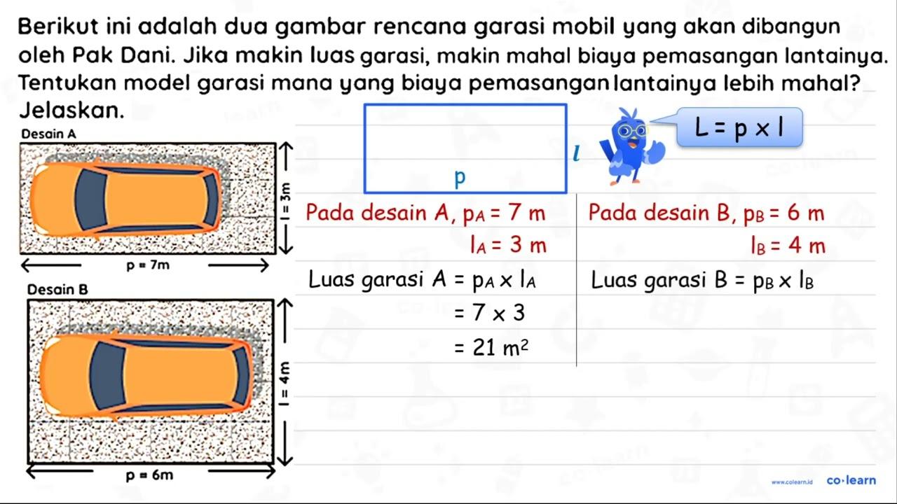 Berikut ini adalah dua gambar rencana garasi mobil yang