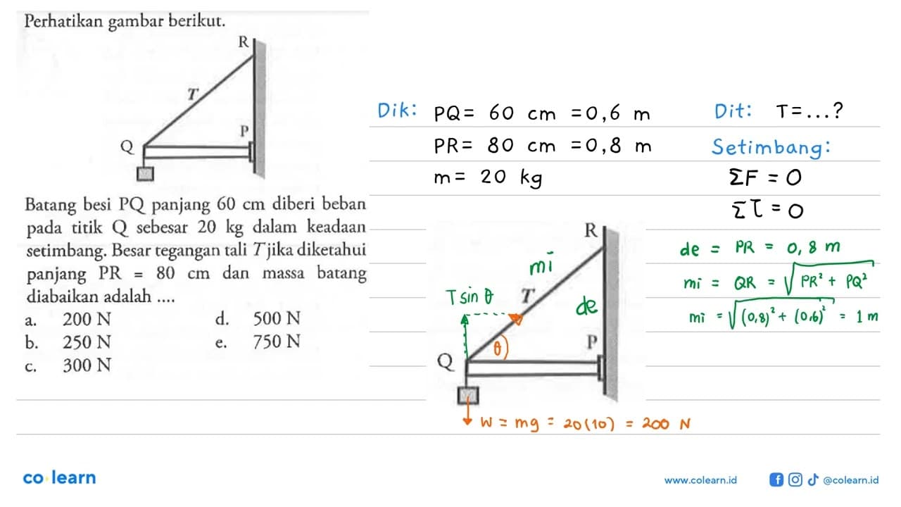 Perhatikan gambar berikut. R T Q P Batang besi PQ panjang