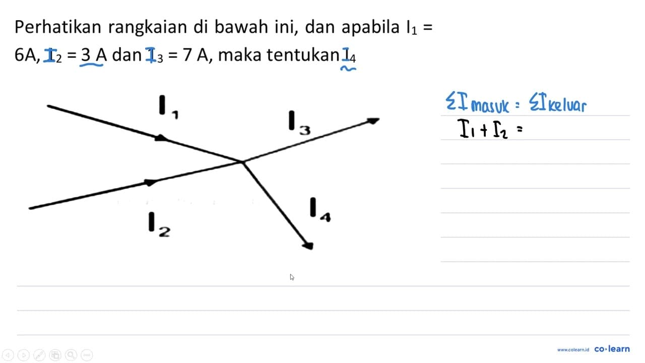 Perhatikan rangkaian di bawah ini, dan apabila I_(1)= 6 ~A,