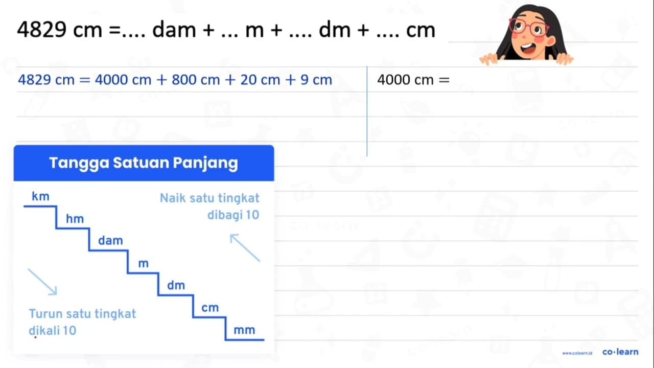 4829 cm=... . dam+... m+... . dm+... . cm