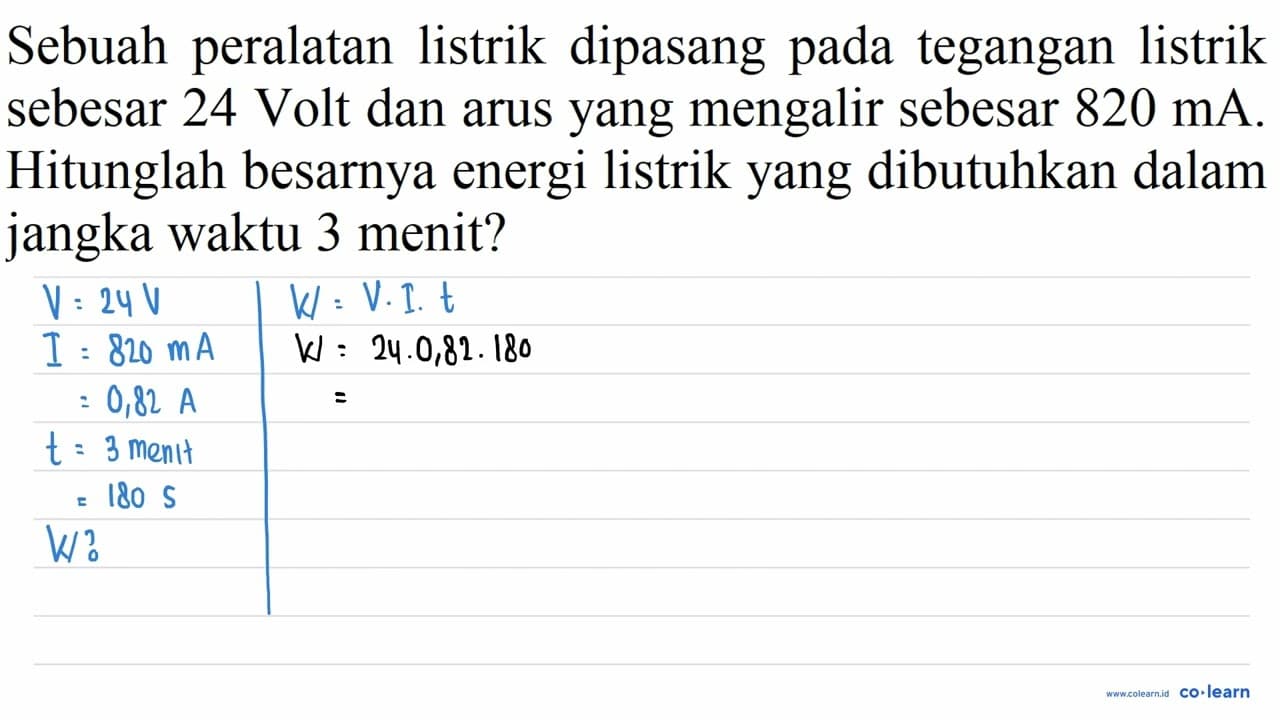 Sebuah peralatan listrik dipasang pada tegangan listrik