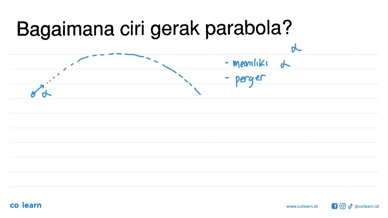 Bagaimana ciri gerak parabola?