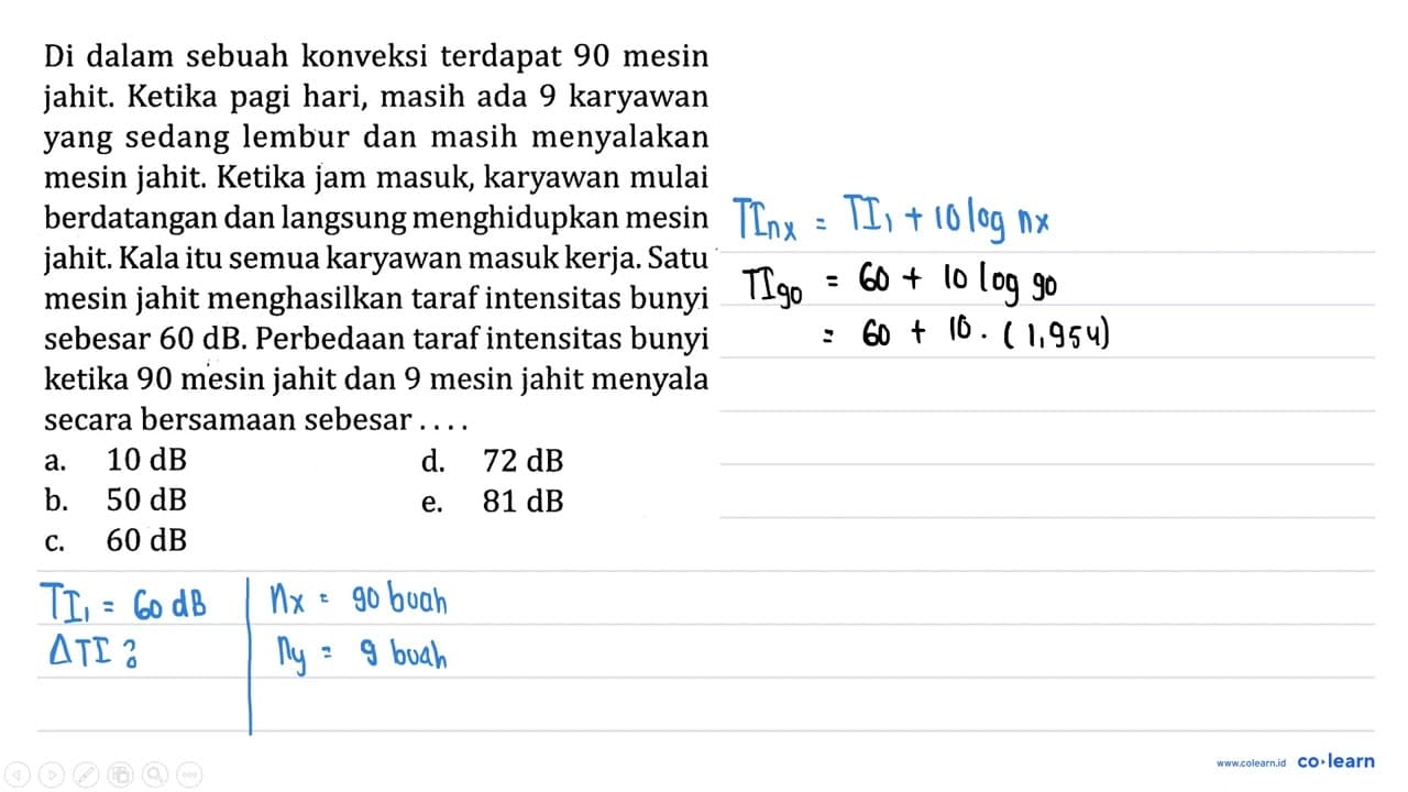 Di dalam sebuah konveksi terdapat 90 mesin jahit. Ketika