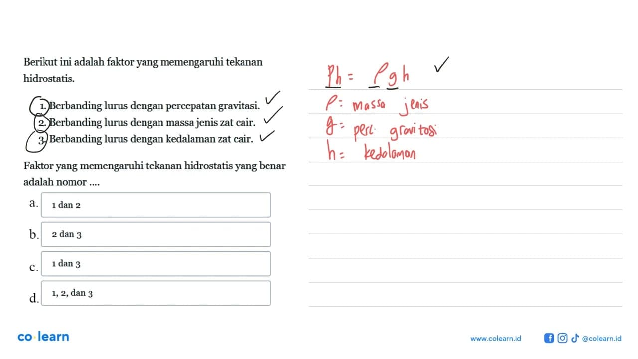 Berikut ini adalah faktor yang memengaruhi tekanan