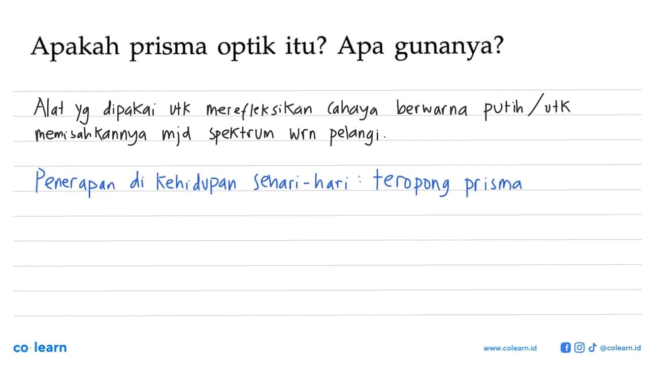 Apakah prisma optik itu? Apa gunanya?