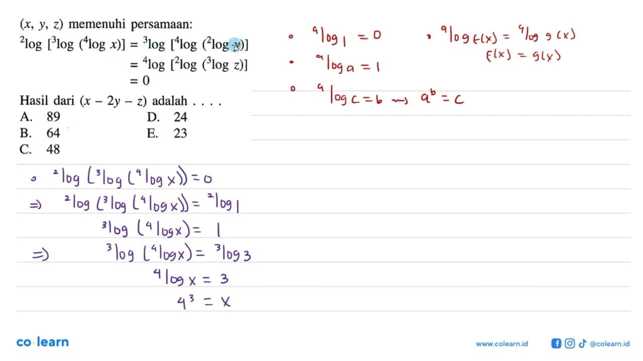 (x,y,z) memenuhi persamaan: